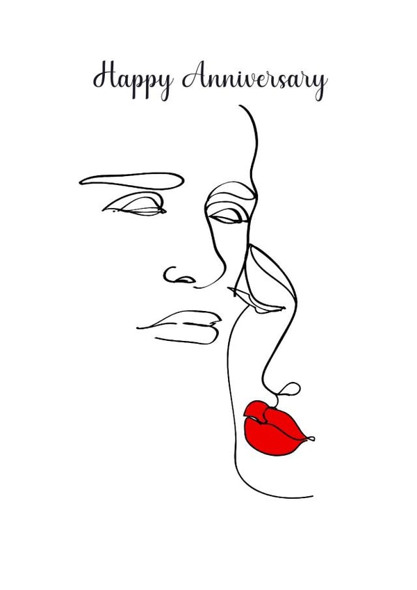 Simple and elegant line drawing to celebrate an anniversary created by Digiartbyali