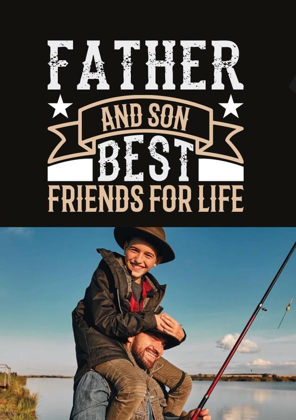 Happy Father's Day from your Son Happy Birthday Dad Personalised Photo Card 48422 created by Geordies Love Gin