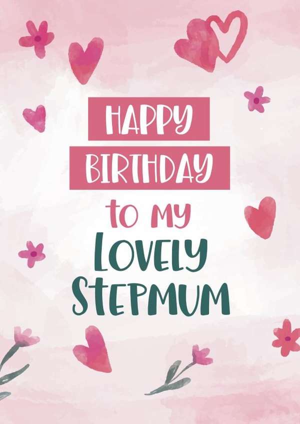 Cute Birthday Card - Lovely Stepmum created by Geordies Love Gin