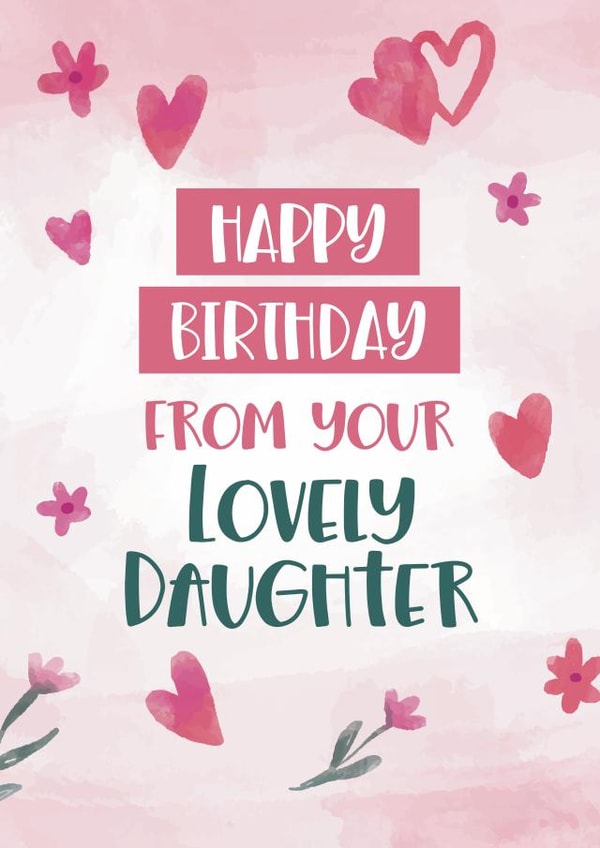 Cute Birthday Card - From Your Lovely Daughter created by Geordies Love Gin