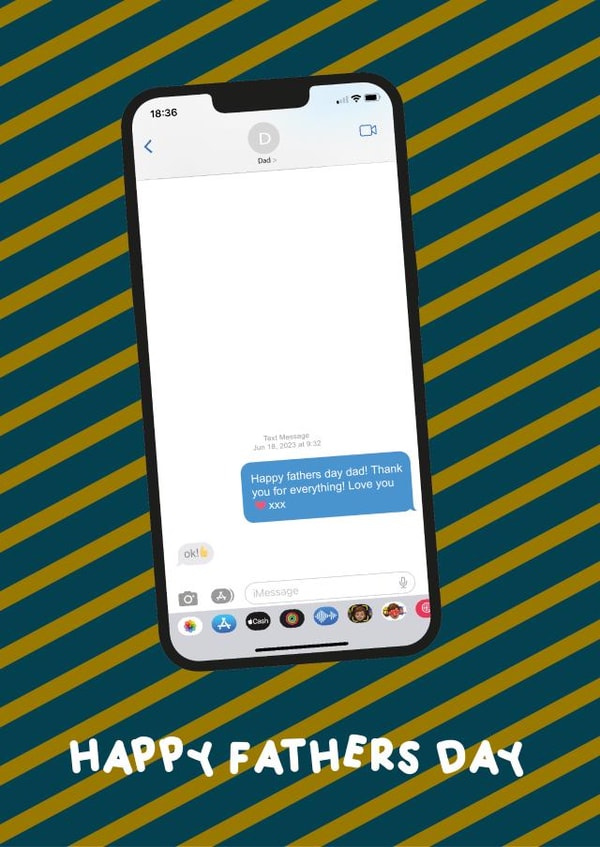 Funny fathers day card for dad - text messae created by emie&co