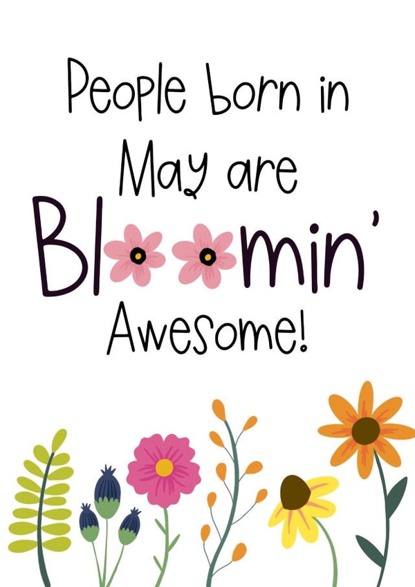 Cute birthday card - may - flowers blooming created by Naomi Park