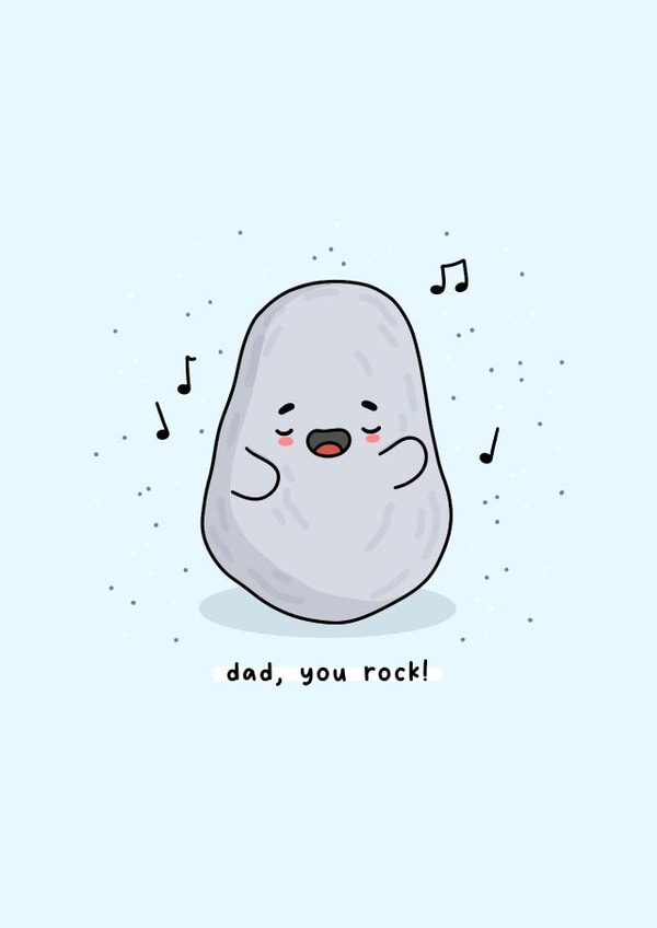 Cute Father’s Day card - dad you rock created by Rosalie Perl