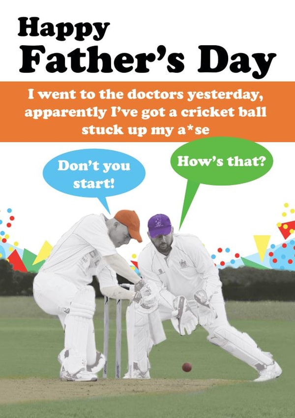 Funny Father's Day Card - Cricket Ball created by Quitting Hollywood