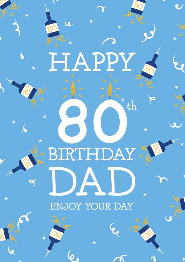 Fun Birthday Card - 80th - Dad created by Kamiya Chirodian