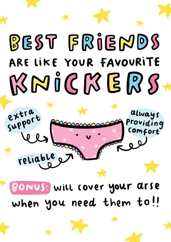 Funny Friendship Card - Favourite Knickers created by Arrow Gift Co