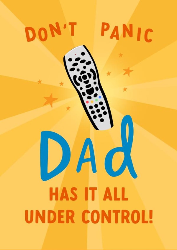 Funny Father's Day Card - Under Control - Sky Remote created by The Cake Thief