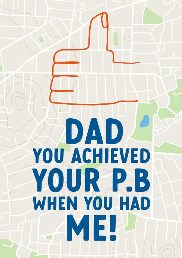 Funny Father's Day Card - Personal Best - Runner Dad created by The Cake Thief