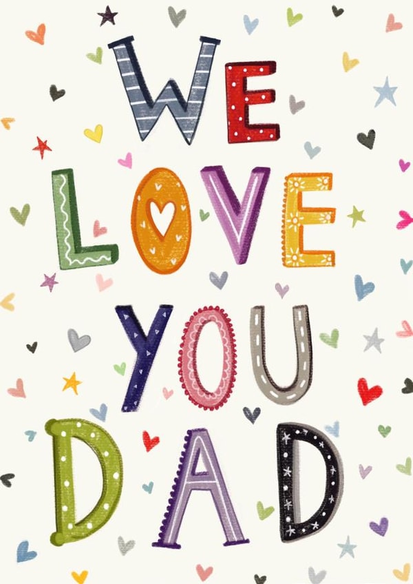 Heartfelt Father's Day Card - We Love You Dad created by Love Lucy Illustration