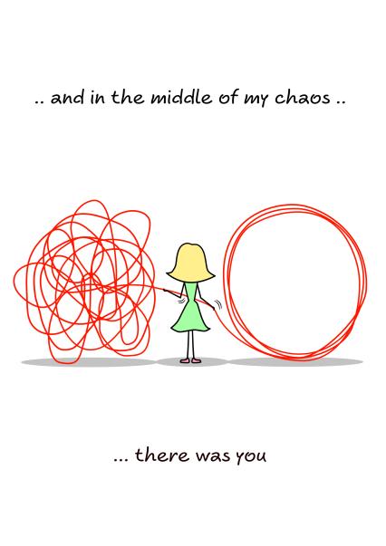 Chaos thank you card card