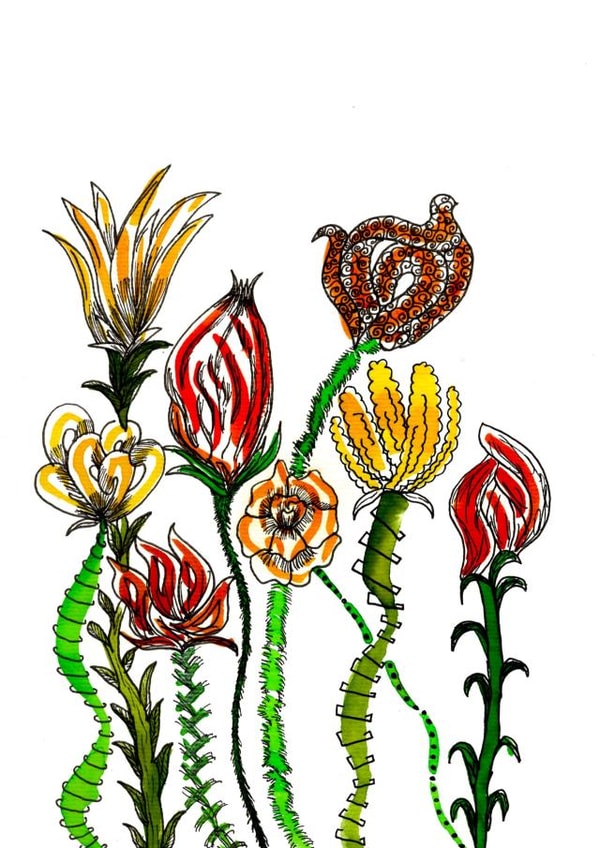 Cute watercolour flower card created by Iesha Lena