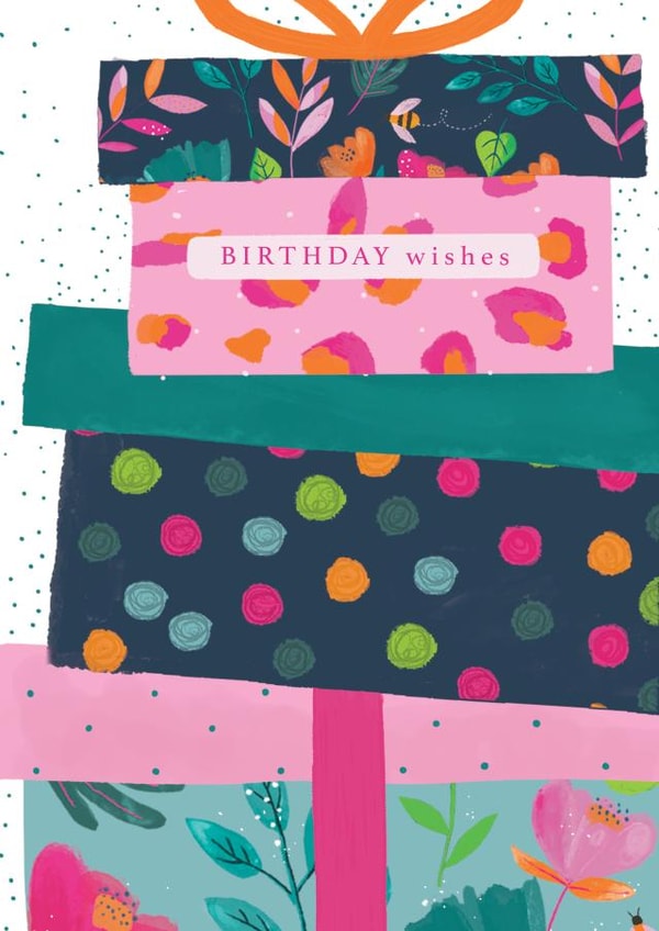 Classic Birthday Card - Gifts And Wishes - Floral created by Great British Card Company