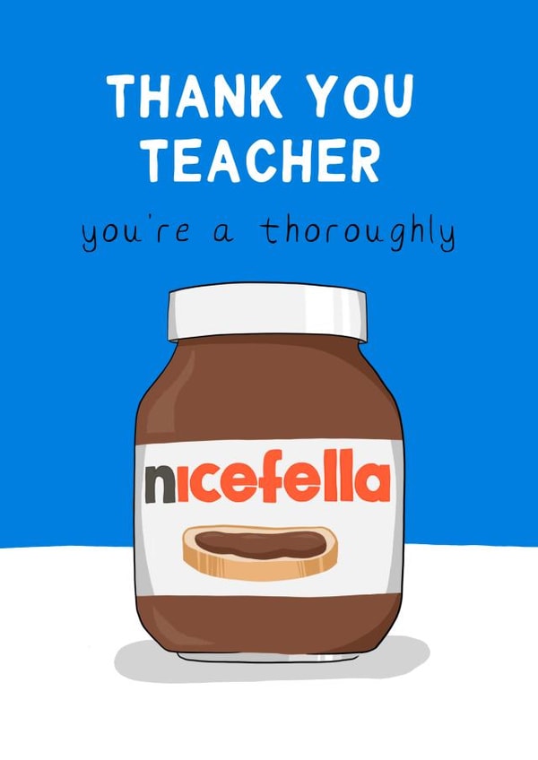 Nice Fella Thank You Teacher Card - Say Thanks to Sir With This Sweet Design created by Running with Scissors
