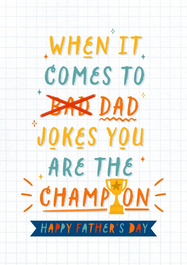 Faun Father's day card - dad jokes champion created by Kamiya Chirodian