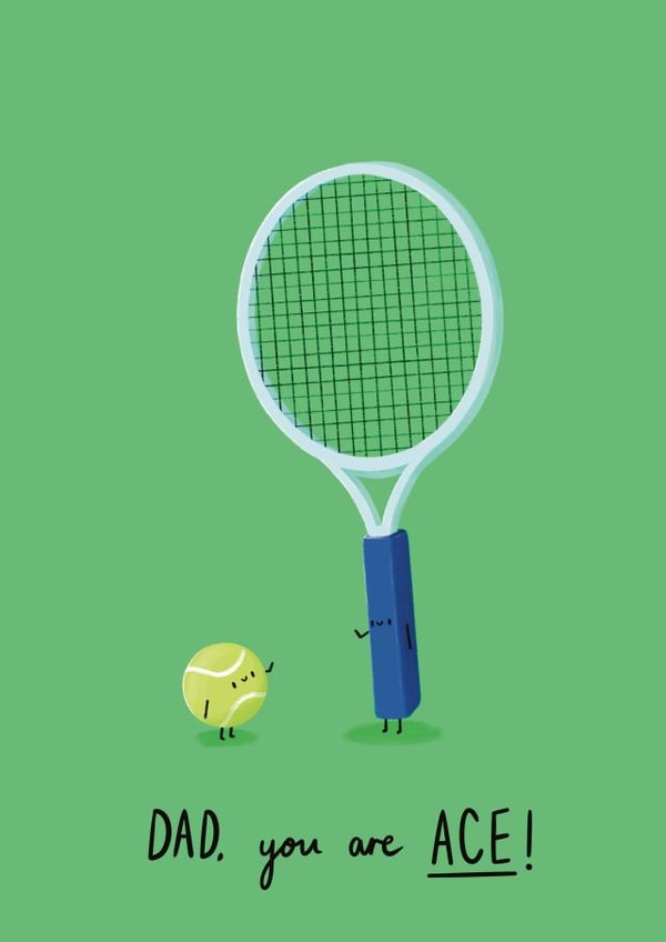 Cute Funny Father’s Day Card - Dad You Are Ace created by Sophie Kent Illustration