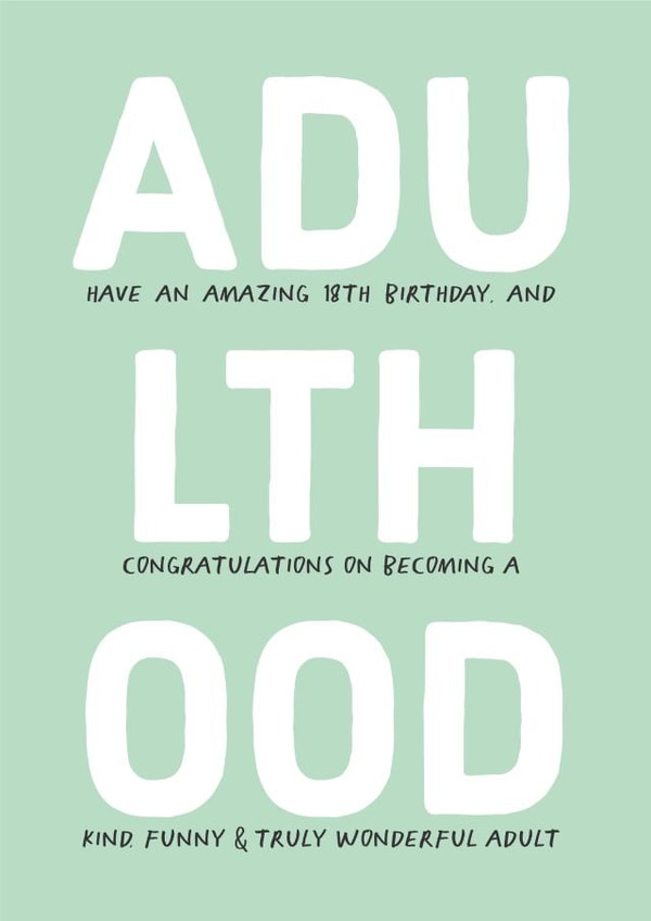 Heartfelt Birthday Card - 18th - Adulthood created by Poppy Lane