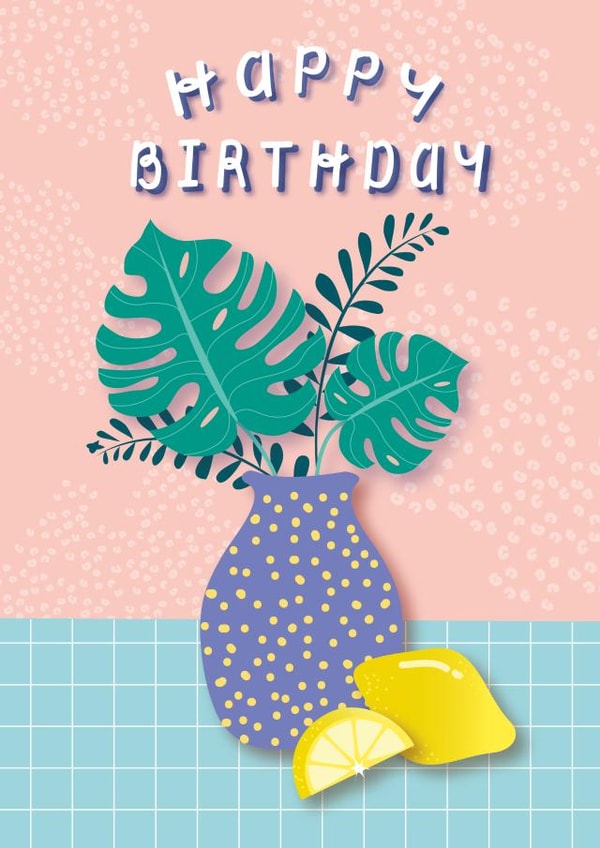 Plant Lover Birthday Card for any relationship created by Moon Muse Designs