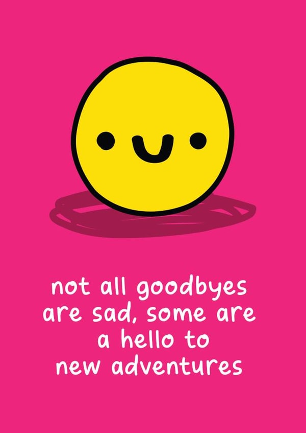 New adventures goodbye greeting card created by The Playful Indian