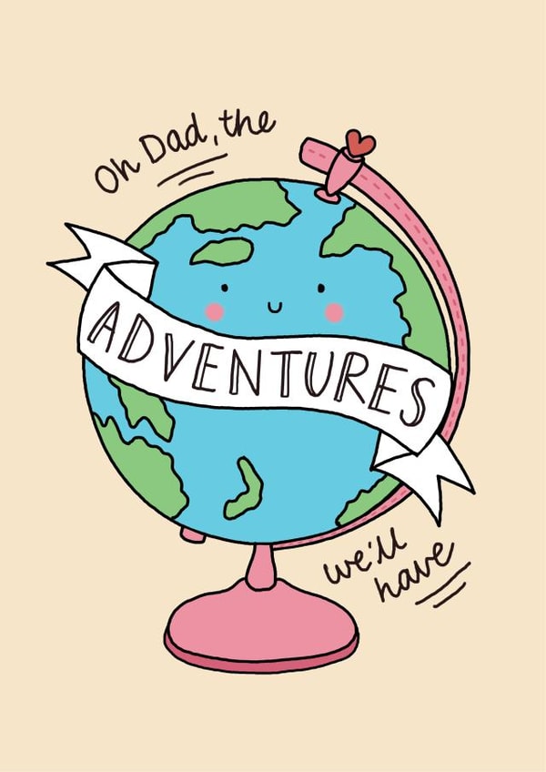 Cute Father's Day card for dad - Adventures with dad created by Eskimo Kiss Designs