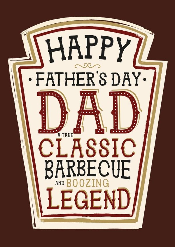 Funny Father's Day Card - Heinz Barbecue Sauce - Dad created by la la la Designs