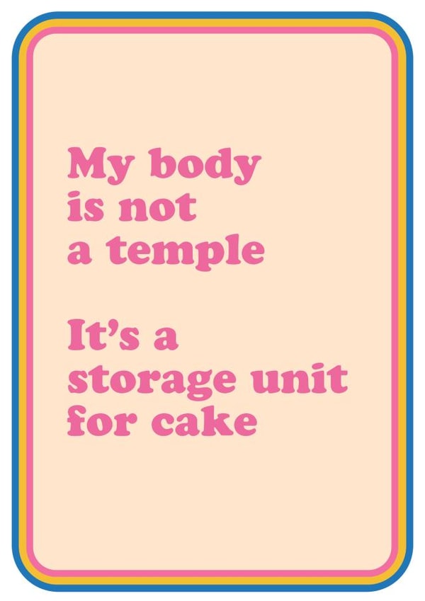 'Storage Unit for Cake' Birthday Card created by Cath Tate Cards