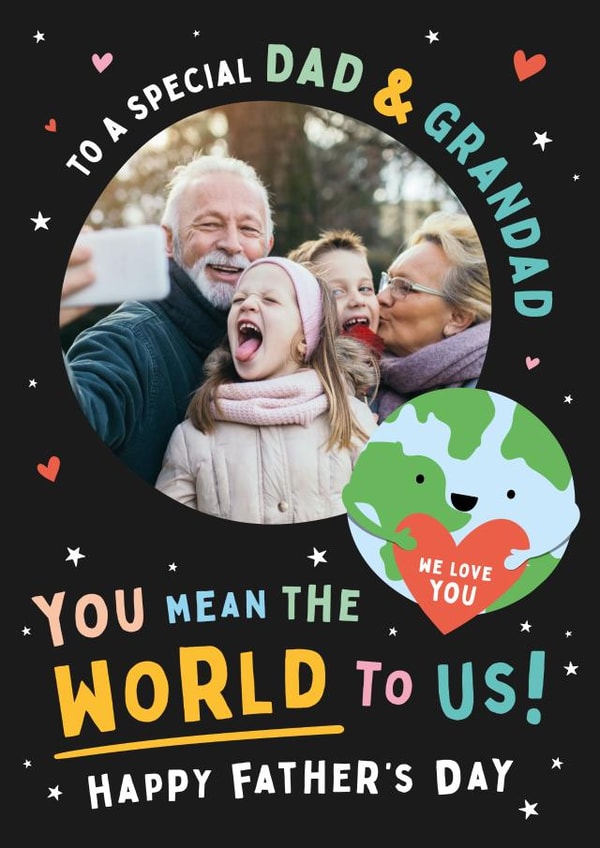 Cute Father's Day Card - Best Dad and Grandad in the Whole World created by Macie Dot Doodles
