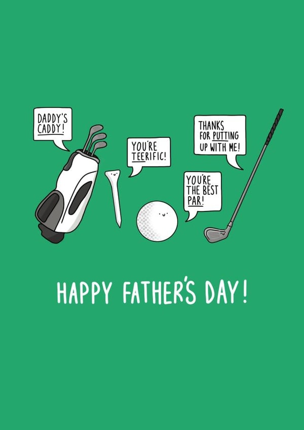 Cute Father's Day Card - Golf Puns created by Pen and Puns 