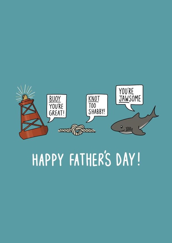 Cute Father's Day card - Sailing Puns created by Pen and Puns 