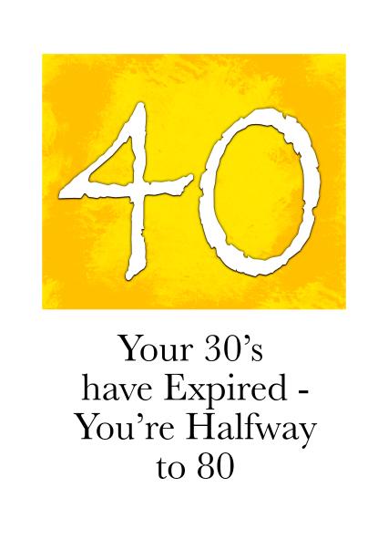 Funny 40th Birthday card, for friend or loved one, to make them laugh ...