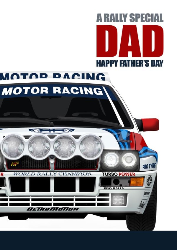 Father's Day Card - Rally Special Dad - Pun created by RetroMotion Artwork