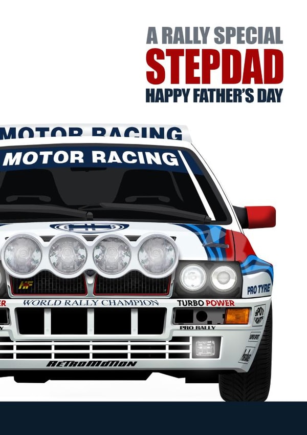 Father's Day Card - Rally Special Stepdad created by RetroMotion Artwork