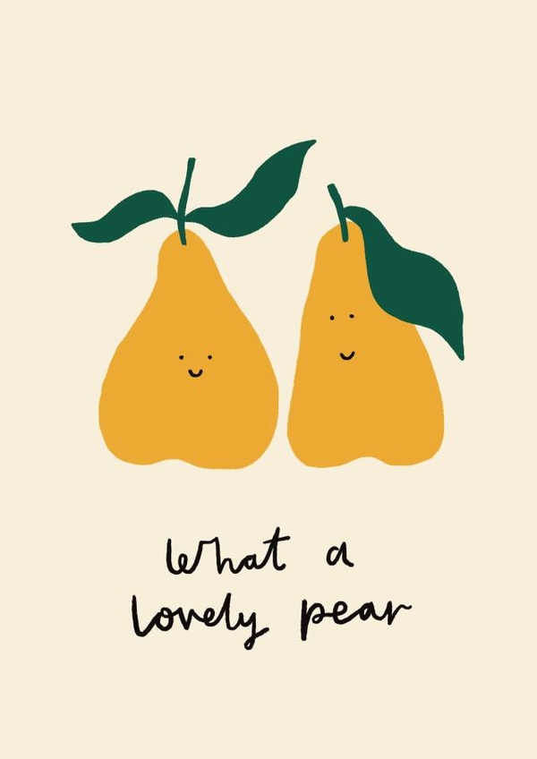 Cute Wedding Card - What a Lovely Pear created by ems le tocq