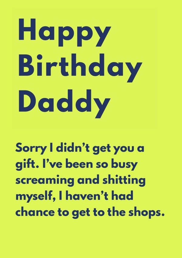 A cute and funny birthday card for a knackered dad of a busy baby/toddler. created by A Mother Place