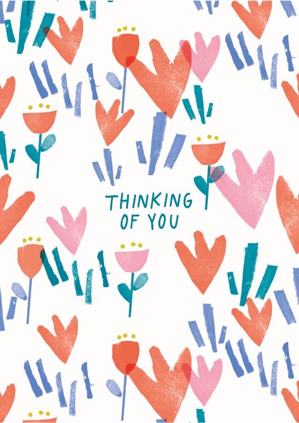 Sympathetic thinking of you floral stamp card created by Kate Jones