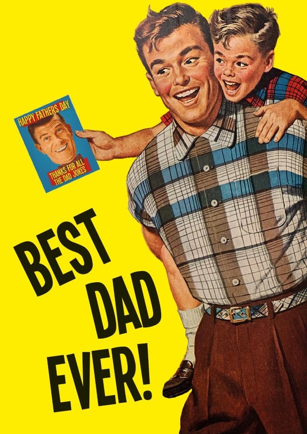 Retro Fathers Day Card - Best Dad Ever created by kissmekwik