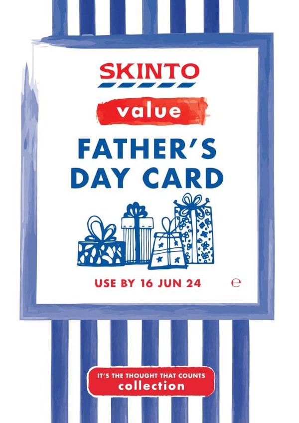 Funny Father's Day Card - Tesco Value Card created by Mrs Best Paper Co.