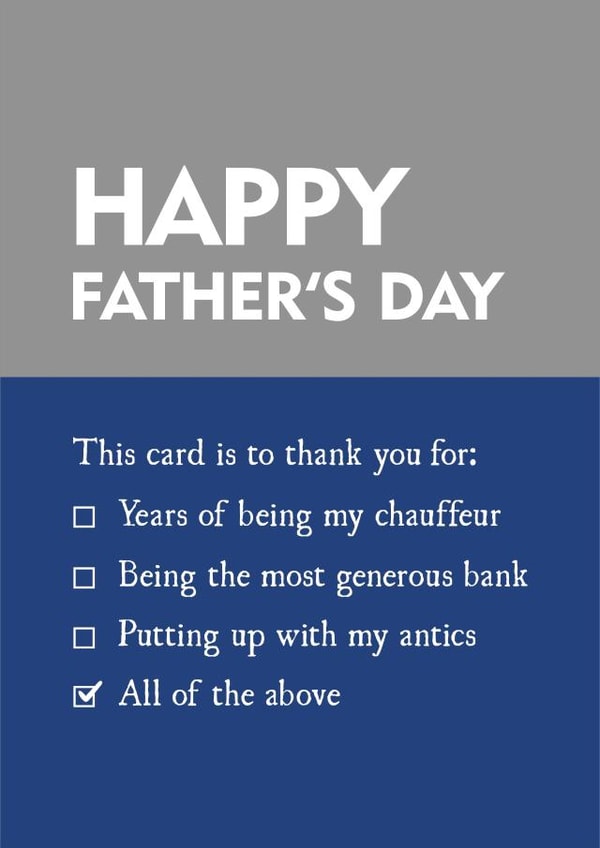 Happy Father's Day for an Awesome Chauffeur/ Bank/ Dad! created by The Grumpy Pug