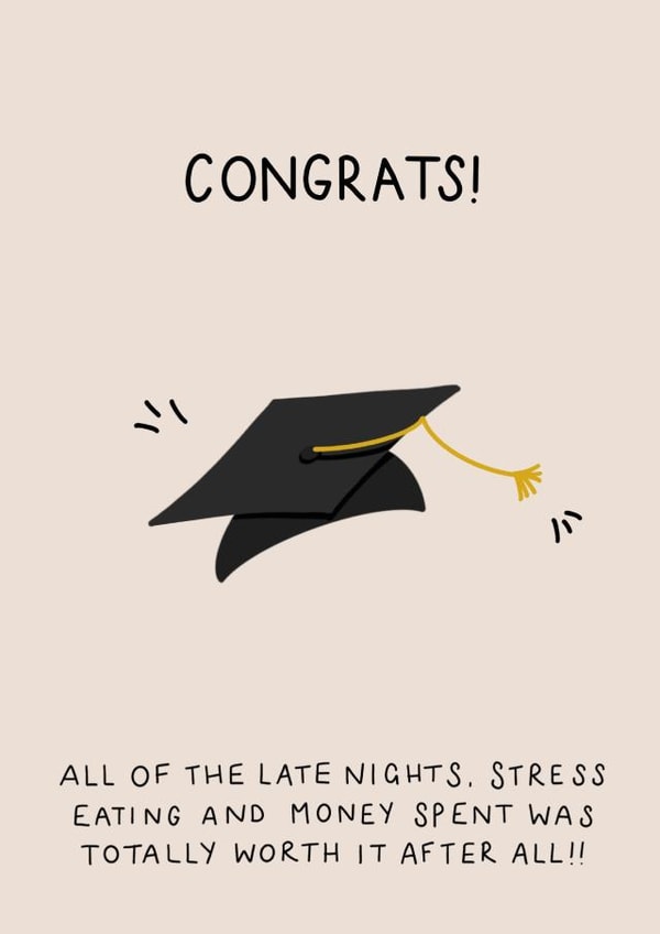 Funny Graduation Card - Celebrate Finishing University created by Dani White