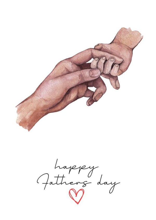 Cute fathers day card - dad and baby hands created by Ruby and Ophelia