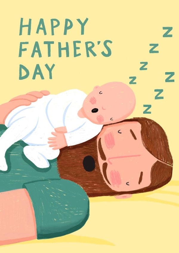 Cute Fathers Day Card - Tired Dad created by Nicola Watson