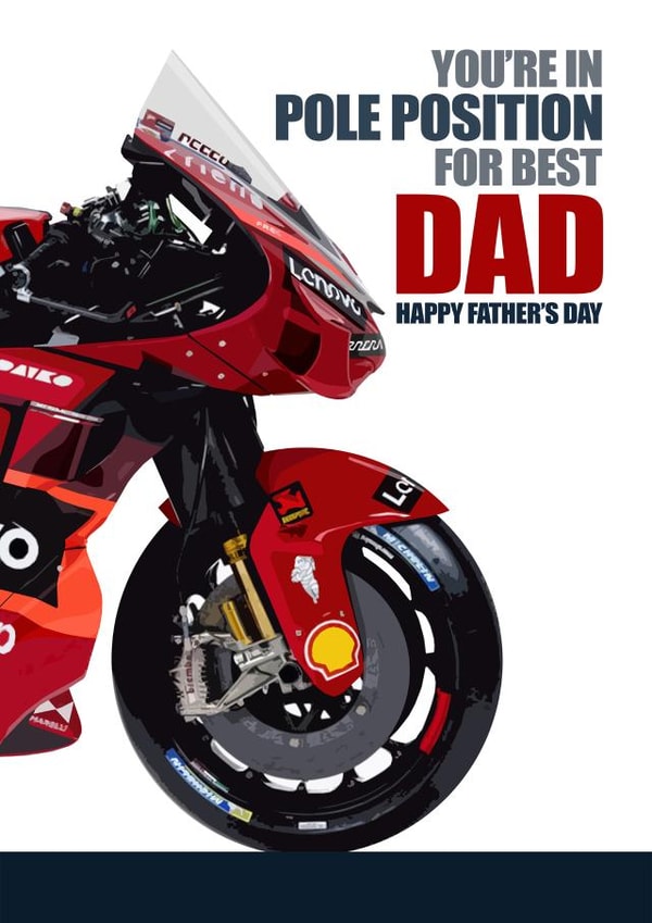 SUPERBIKE MOTOGP RACER Father's Day Card created by RetroMotion Artwork