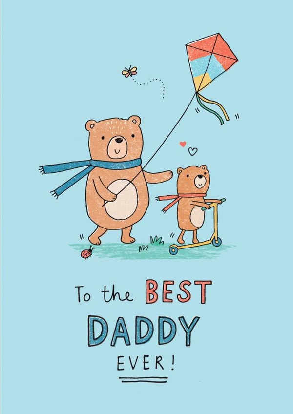 Cute Father's Day card for Daddy - Scooter in park - To the Best Daddy Ever! created by Jenny Seddon