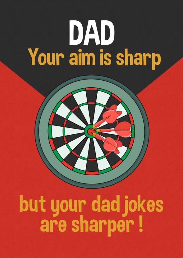 Funny Father's Day Card - Darts created by Kasia Cards