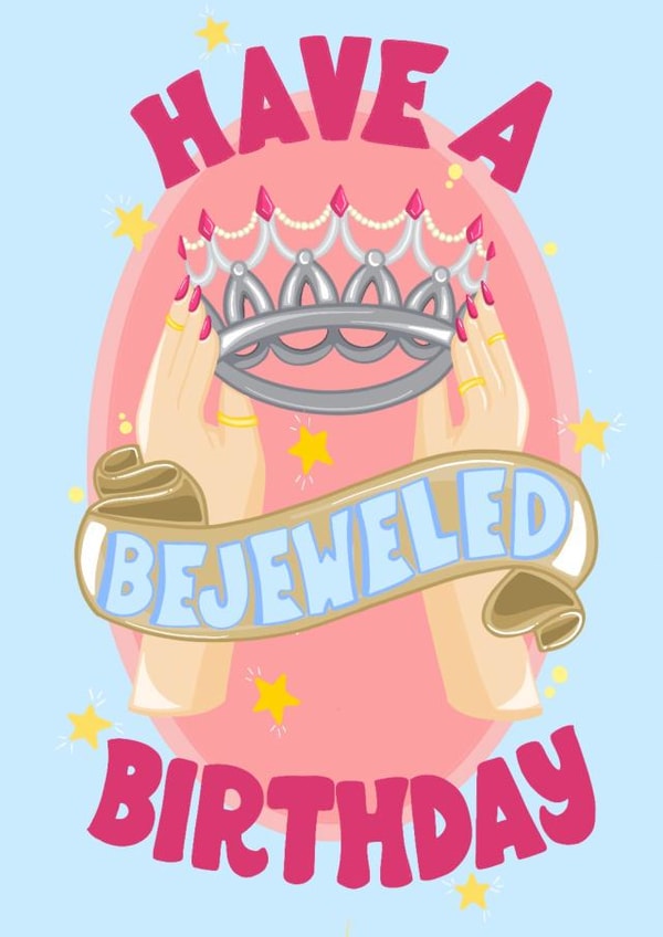 Cute birthday card - Bejeweled birthday - Taylor swift fan card created by eamberart