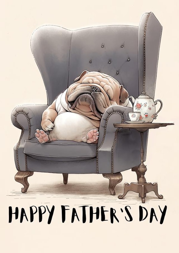 Father's Day Card - Cute Sleepy Bulldog created by BoyWander