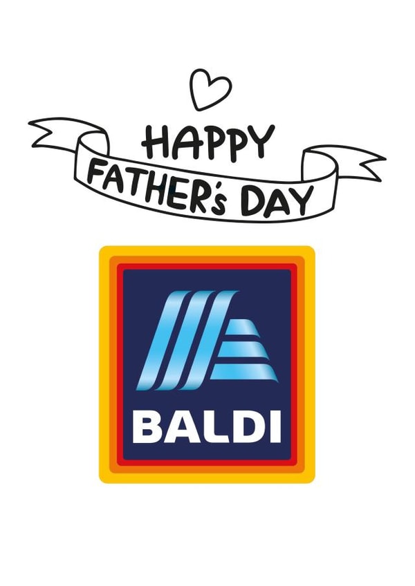 Father's Day card wishing a Happy Father's Day to an BALDI who loves to shop. created by Superlush Cards