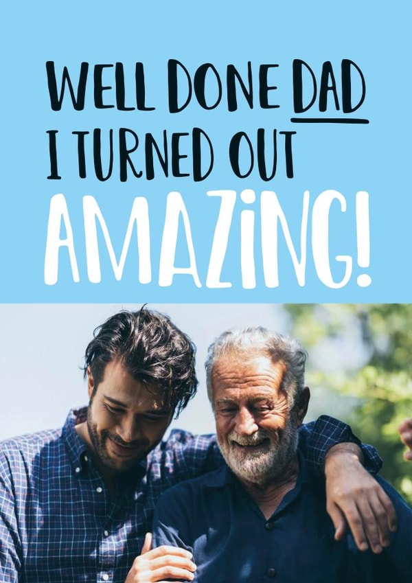 Cheeky dad Father's Day Personalised Photo Card 20565 created by Superlush Cards