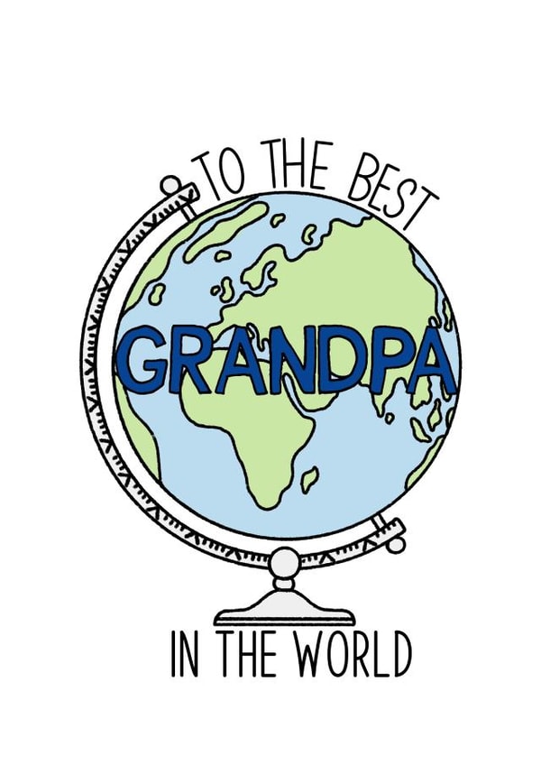 Happy Father’s Day, Grandpa Birthday, cute grandpa, for him, worlds best grandpa created by By Emma Dearling