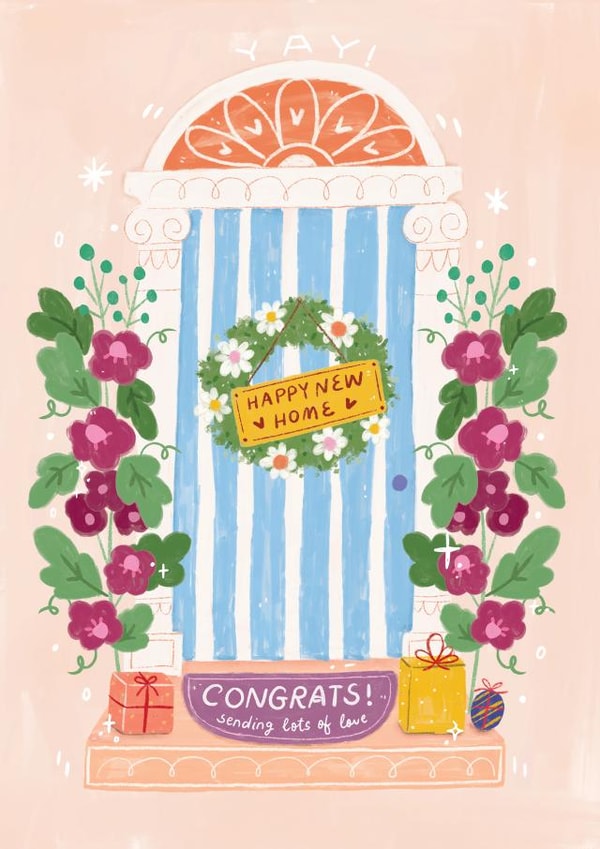 Happy New home Floral Door Congratulations Card created by Shivangi Rathi