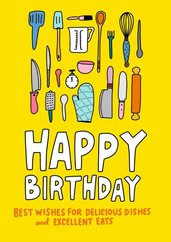 Happy Birthday Foodie - Baker - Cook - Home Chef created by Angela Chick